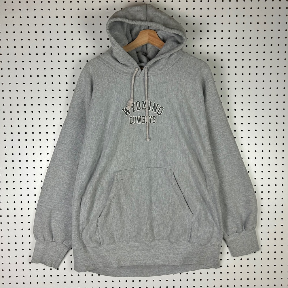 Wyoming‎ Cowboys Hoodie Mens XL MV Sport Pro Weave Gray 90s Pullover Sweatshirt